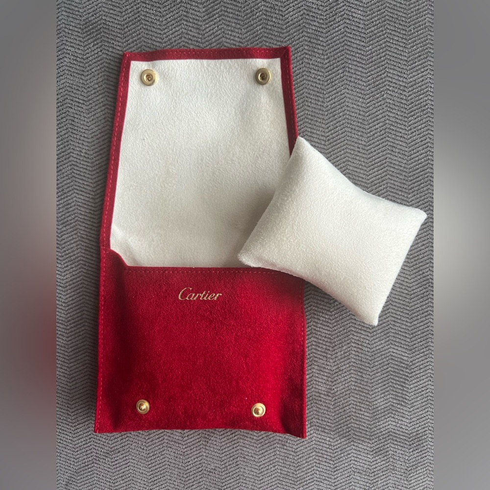 New Cartier Red Felt Love Bracelet Travel Pouch for Accessories and Jewelry - Picture 8 of 8